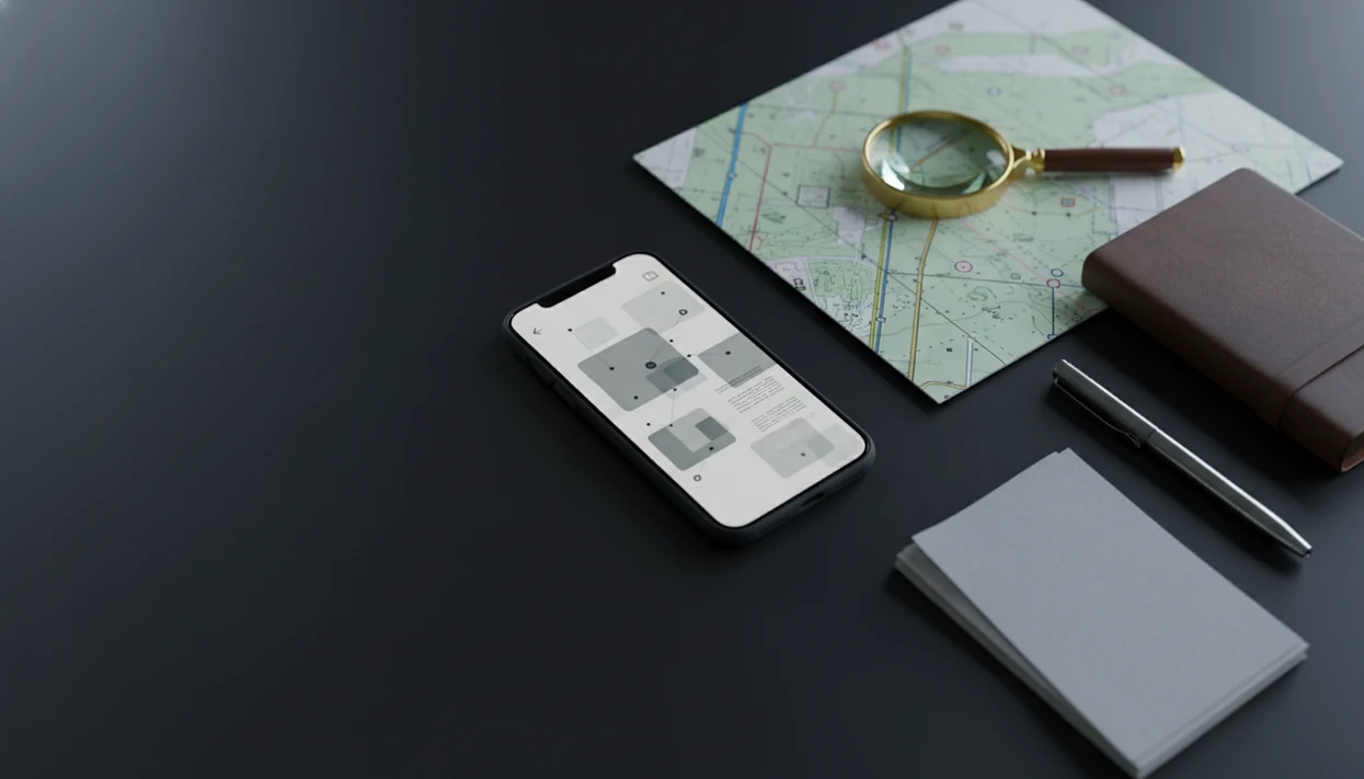 A smartphone on an aviation research desk suggests mobile access to accident records and source files.